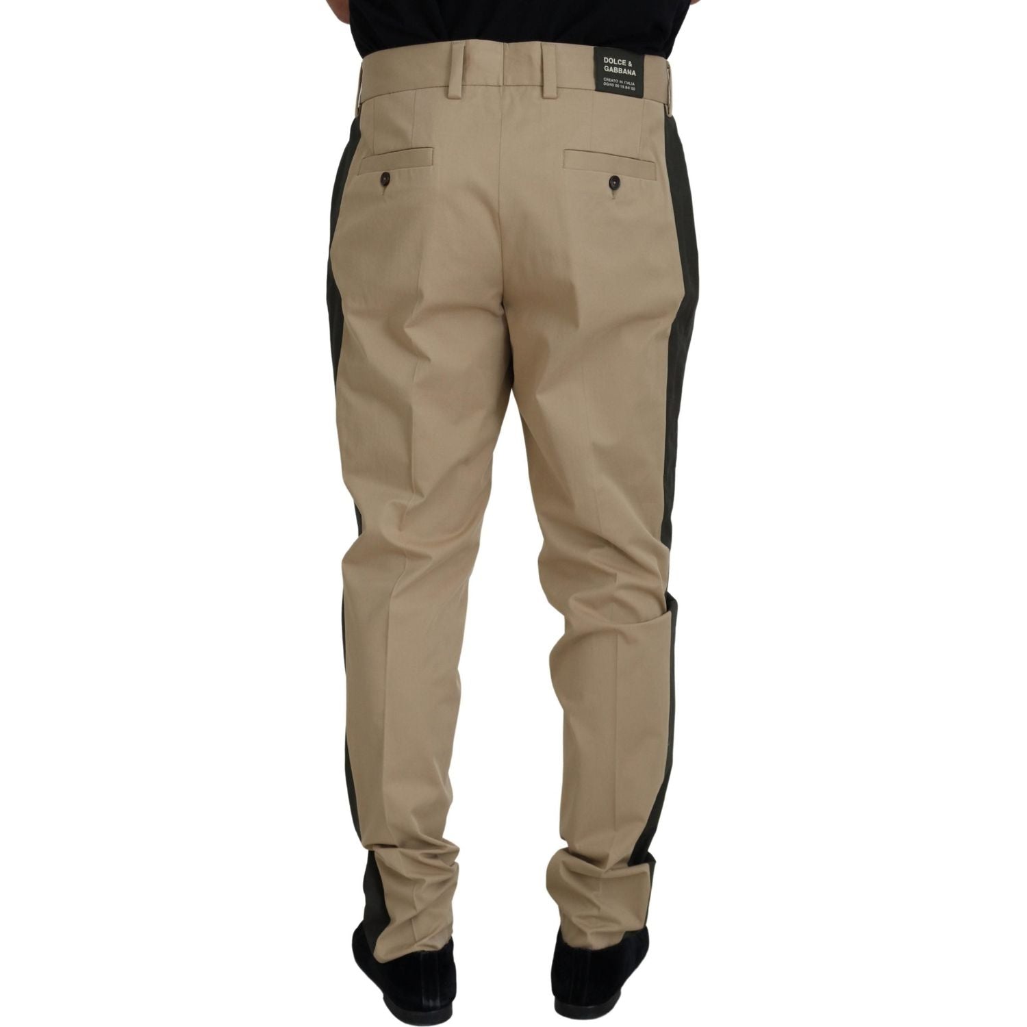 Dolce & Gabbana Brown Black Cotton Chino Men Pants