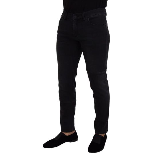 Dolce & Gabbana Sleek Black Cotton Blend Denim Pants Dolce & Gabbana Black