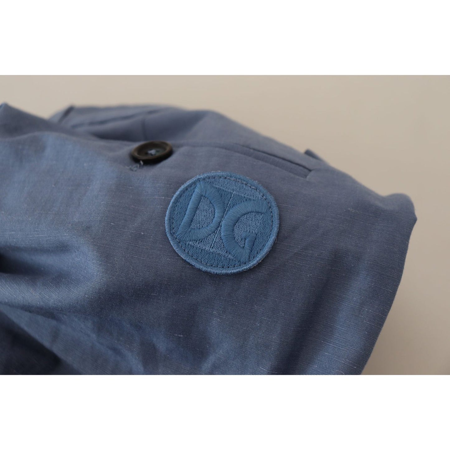 Dolce & Gabbana Blue Linen Chino Men Formal Pants