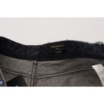 Dolce & Gabbana Black Multicolor Print Tattered Denim Jeans PAN73302 - 50