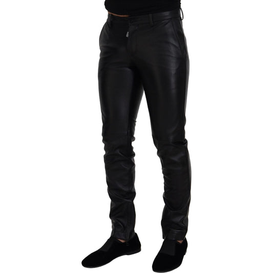 Dolce & Gabbana Elegant Black Agnello Trousers for Men Dolce & Gabbana Black