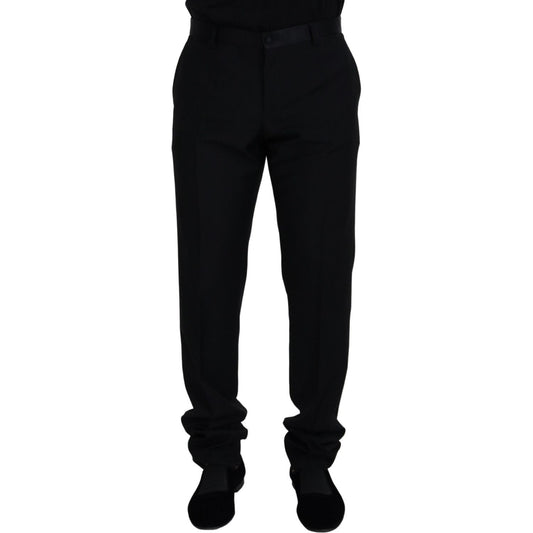 Dolce & Gabbana Elegant Black Virgin Wool Blend Trousers Dolce & Gabbana Black