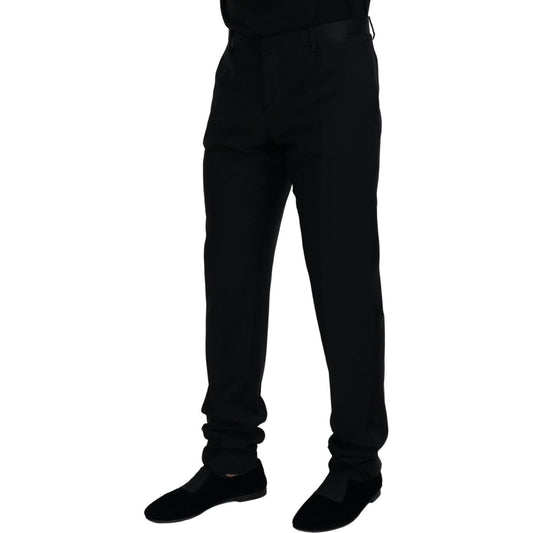 Dolce & Gabbana Elegant Black Virgin Wool Blend Trousers Dolce & Gabbana Black