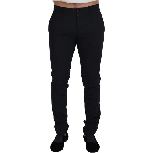 Dolce & Gabbana Elegant Black Wool Blend Trousers Dolce & Gabbana Black