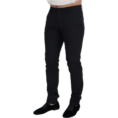 Dolce & Gabbana Black Wool Chino Formal Pants