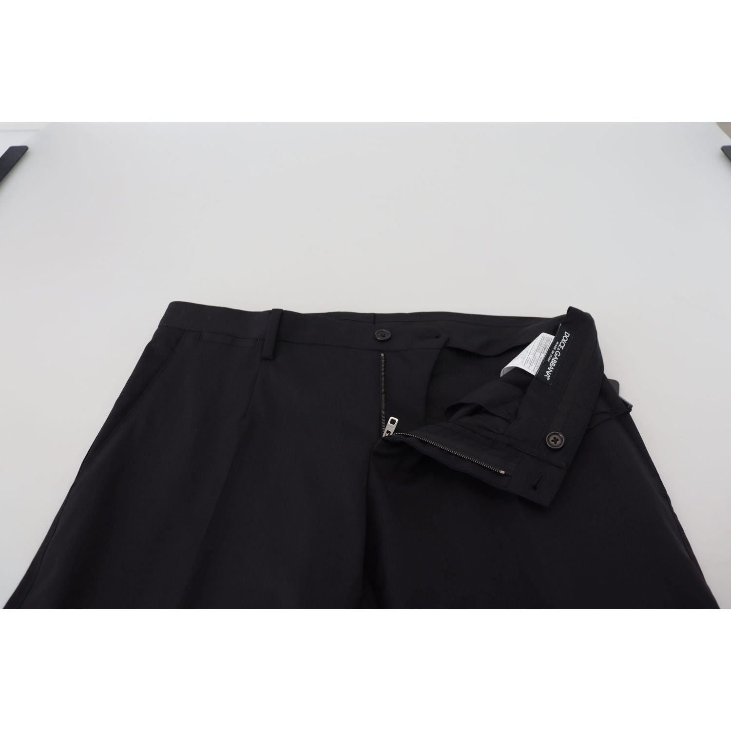 Dolce & Gabbana Black Wool Chino Formal Pants