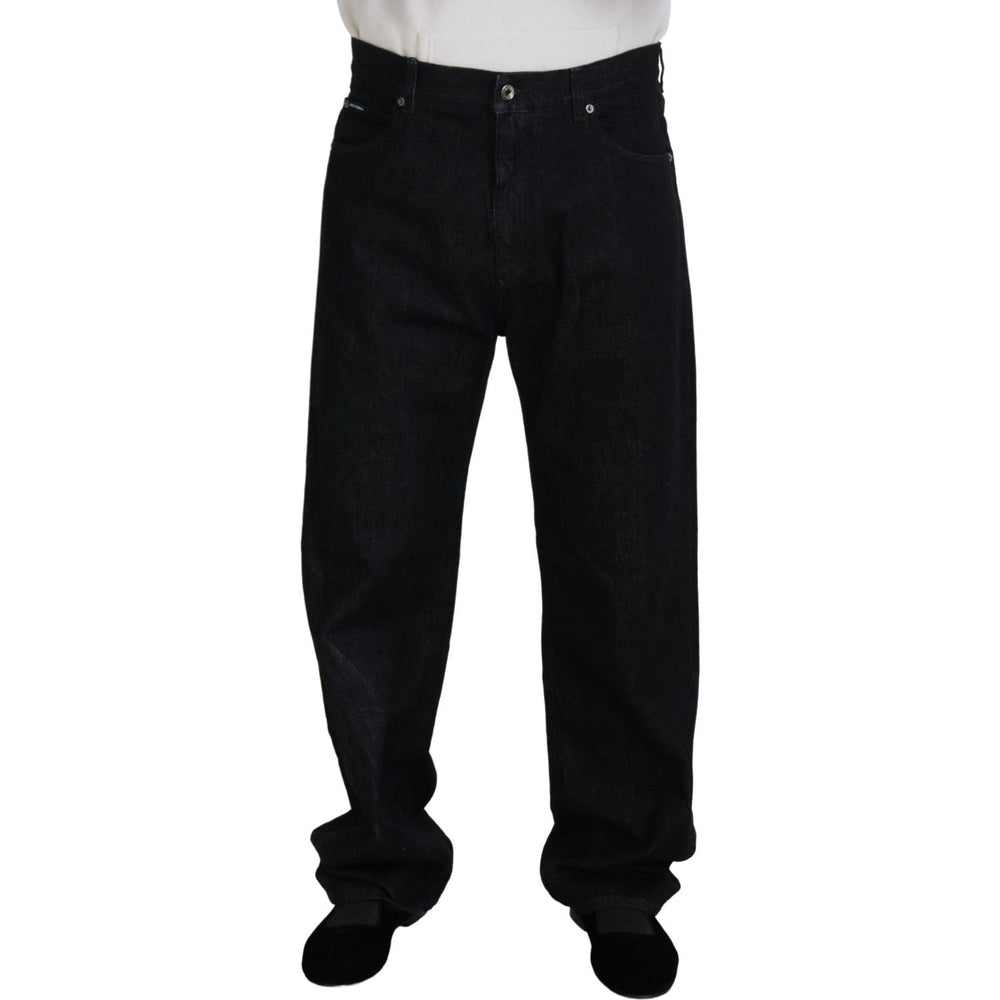 Dolce & Gabbana Black Washed Cotton Men Casual Denim Jeans PAN73375 - 48