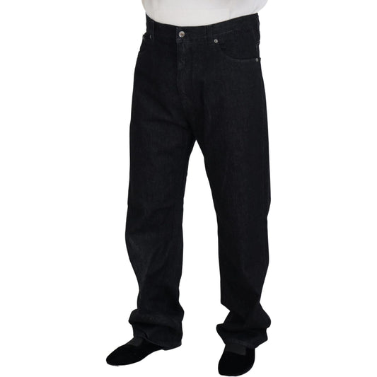 Dolce & Gabbana Elegant Black Washed Denim Pants Luxe Cotton Dolce & Gabbana Black