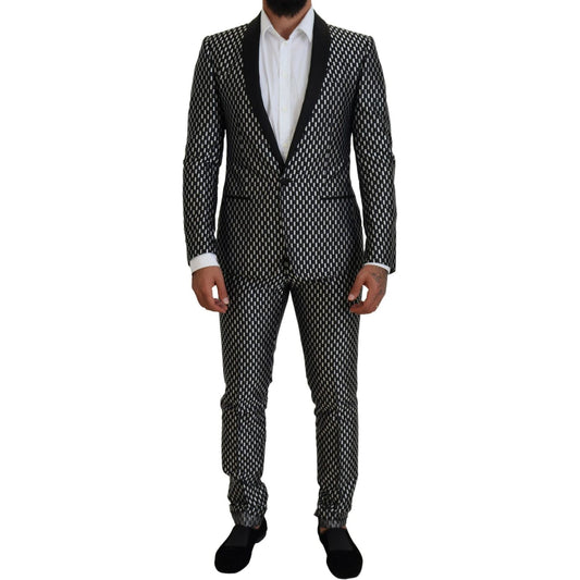 Dolce & Gabbana Elegant Black Silk Blend Slim Fit Suit Dolce & Gabbana Black