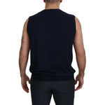 Paolo Pecora Milano Black Cotton V-neck Sleeveless Tank T-shirt TSH8213 - 62