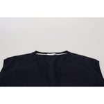 Paolo Pecora Milano Black Cotton V-neck Sleeveless Tank T-shirt TSH8213 - 62