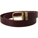 Dolce & Gabbana Brown Leather Classic Gold Metal Buckle Belt BEL8509 - 90