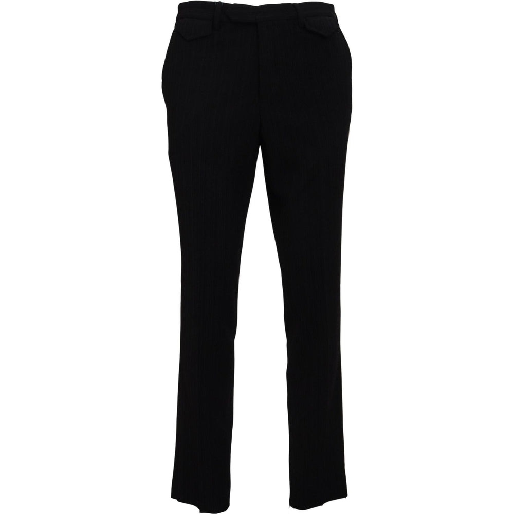 BENCIVENGA Black Cotton Straight Fit Men Formal Pants PAN71343 - 48