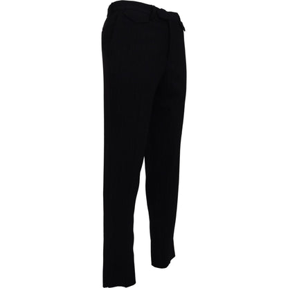 BENCIVENGA Black Cotton Straight Fit Men Formal Pants