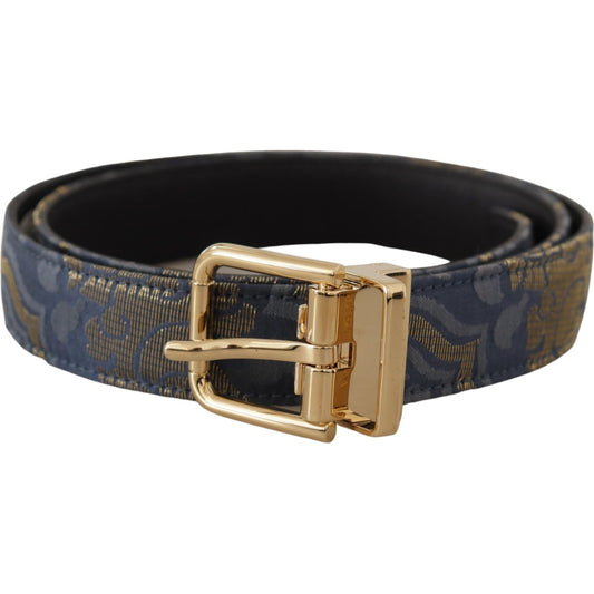 Dolce & Gabbana Elegant Navy Blue Leather Belt Dolce & Gabbana Dark Slate Gray