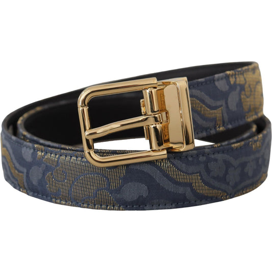 Dolce & Gabbana Elegant Navy Blue Leather Belt Dolce & Gabbana Dark Slate Gray