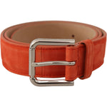 Dolce & Gabbana Elegant Suede Leather Belt in Vibrant Orange Dolce & Gabbana Sienna