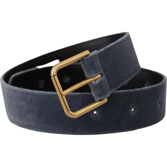 Dolce & Gabbana Elegant Navy Velvet Designer Belt Dolce & Gabbana Dark Slate Gray