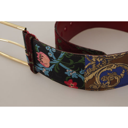 Dolce & Gabbana Engraved Logo Multicolor Leather Belt Dolce & Gabbana Dark Gray