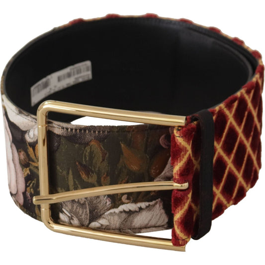 Dolce & Gabbana Engraved Logo Multicolor Leather Belt Dolce & Gabbana Rosy Brown