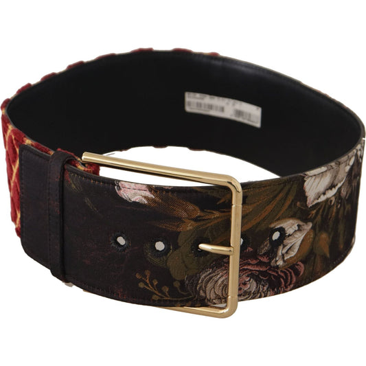 Dolce & Gabbana Engraved Logo Multicolor Leather Belt Dolce & Gabbana Black