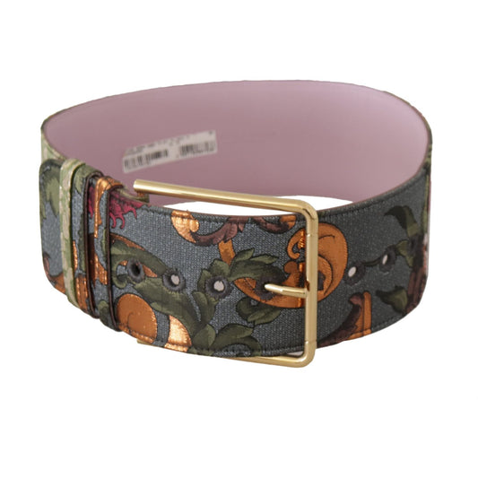 Dolce & Gabbana Elegant Multicolor Canvas-Leather Belt Dolce & Gabbana Dim Gray