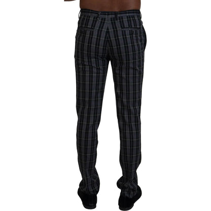 BENCIVENGA Gray Checkered Slim Fit Men Pants