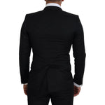 Dolce & Gabbana Black Wool Formal Coat Martini Blazer KOS2133- 44