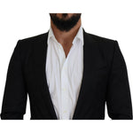 Dolce & Gabbana Black Wool Formal Coat Martini Blazer KOS2133- 44