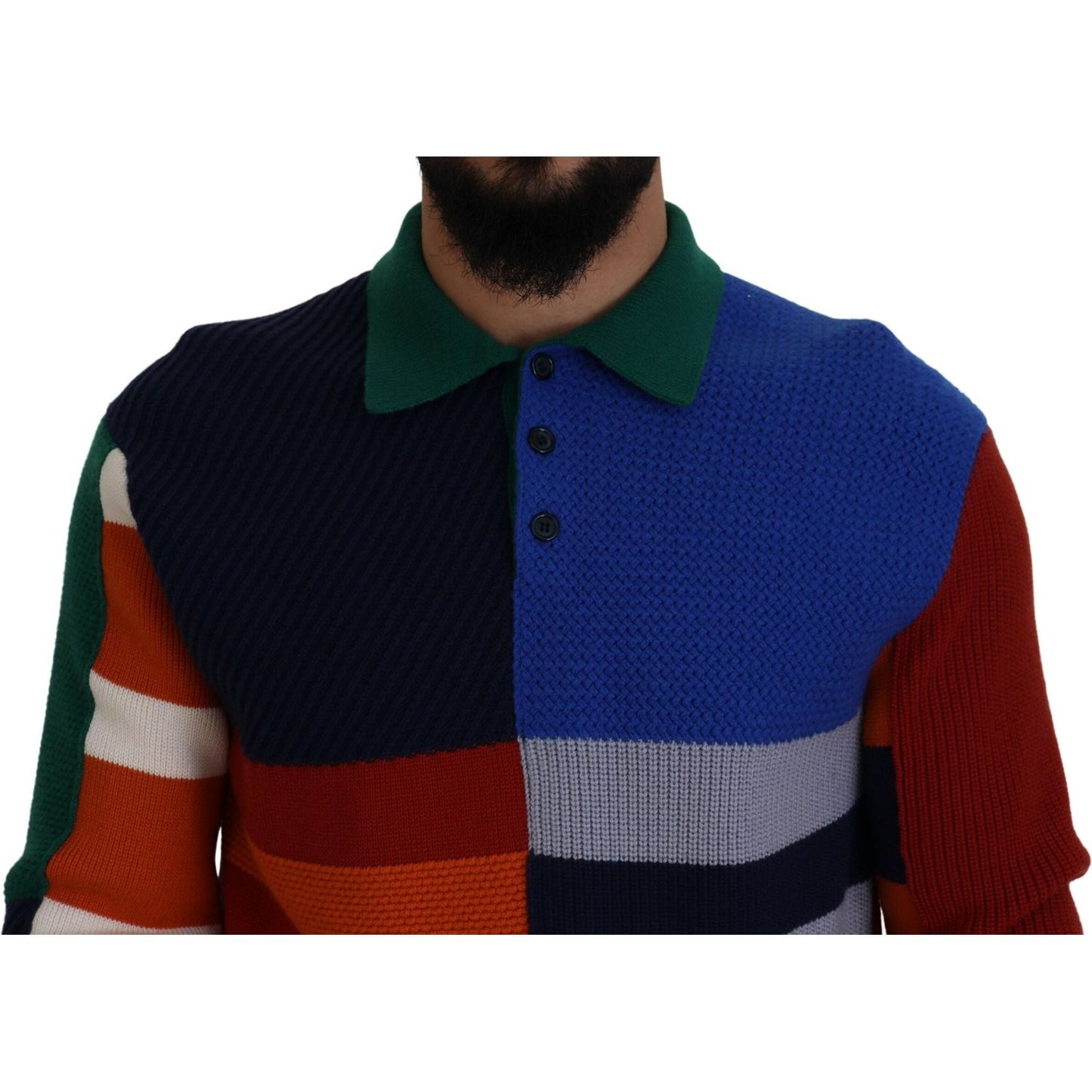 Dolce & Gabbana Multicolor Stripes Wool Pullover Sweater TSH83600 - 48