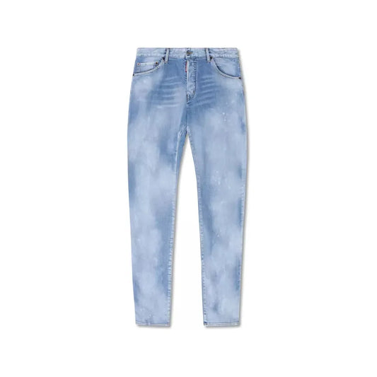 Dsquared² Light Blue Cotton Men Jeans Dsquared² Light Steel Blue