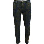 Dolce & Gabbana Blue Green Skinny Cotton Denim Jeans PAN74547- 44
