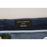 Dolce & Gabbana Blue Green Skinny Cotton Denim Jeans PAN74547- 44