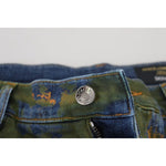 Dolce & Gabbana Blue Green Skinny Cotton Denim Jeans PAN74547- 44
