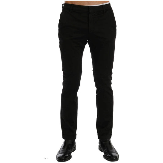 Costume National Black Slim Fit Cotton Stretch Pants SIG60460-5