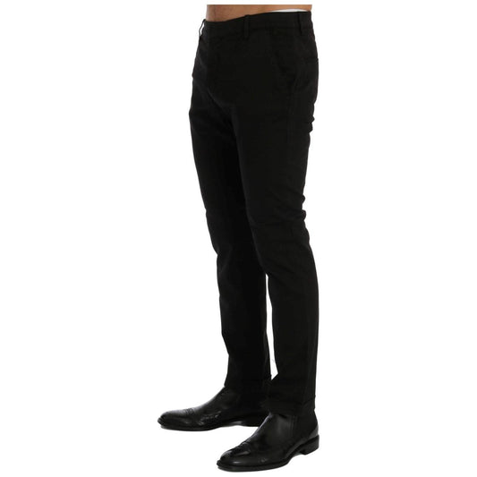 Costume National Black Slim Fit Cotton Stretch Pants SIG60460-5