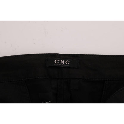 Costume National Black Slim Fit Cotton Stretch Pants