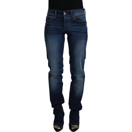Just Cavalli Chic Low Waist Denim Pants in Blue Just Cavalli Dark Slate Gray