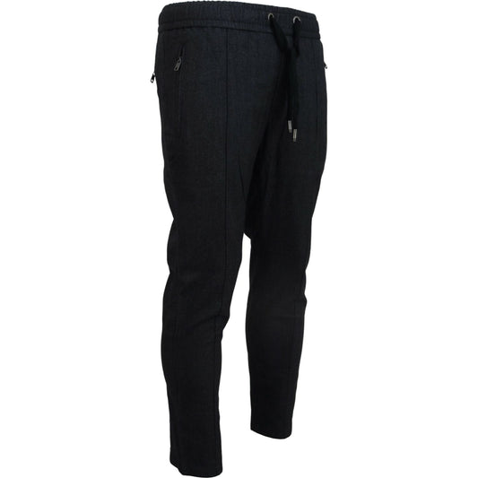 Dolce & Gabbana Elegant Grey Cotton Joggers for Men Dolce & Gabbana Black