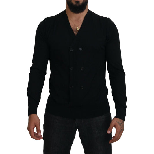 Dolce & Gabbana Black Cashmere Button Down Cardigan Sweater