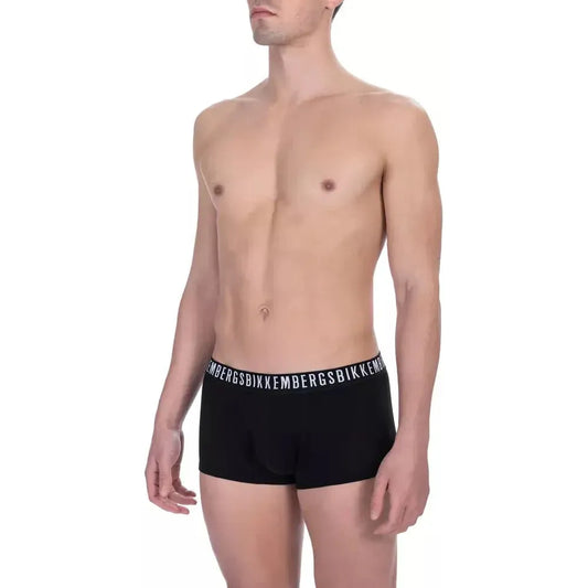 Bikkembergs Black Cotton Men's Trunk Underwear Pack Bikkembergs Rosy Brown