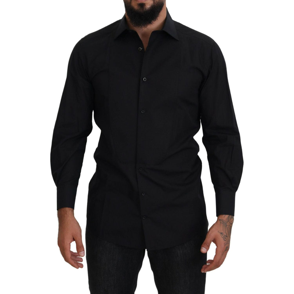 Dolce & Gabbana Black GOLD Cotton Collared Long Sleeve Shirt TSH83806-41