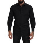 Dolce & Gabbana Black GOLD Cotton Collared Long Sleeve Shirt TSH83806-41