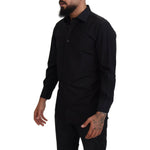 Dolce & Gabbana Black GOLD Cotton Collared Long Sleeve Shirt TSH83806-41