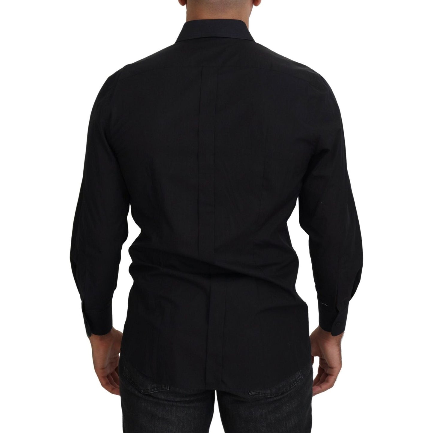 Dolce & Gabbana Black GOLD Cotton Collared Long Sleeve Shirt TSH83806-41