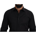 Dolce & Gabbana Black GOLD Cotton Collared Long Sleeve Shirt TSH83806-41