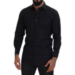 Dolce & Gabbana Black GOLD Cotton Collared Long Sleeve Shirt TSH83806-41