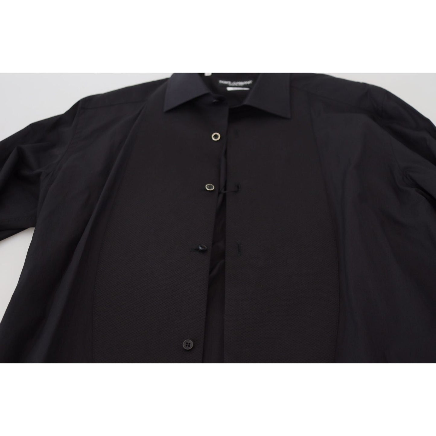 Dolce & Gabbana Black GOLD Cotton Collared Long Sleeve Shirt TSH83806-41