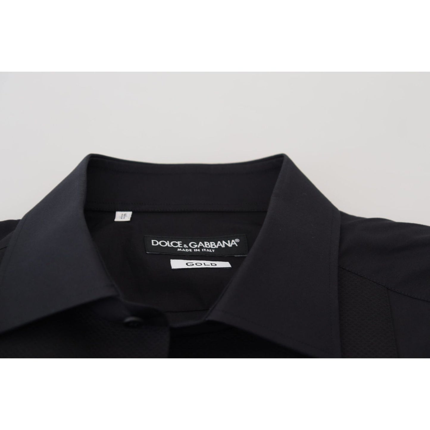 Dolce & Gabbana Black GOLD Cotton Collared Long Sleeve Shirt TSH83806-41