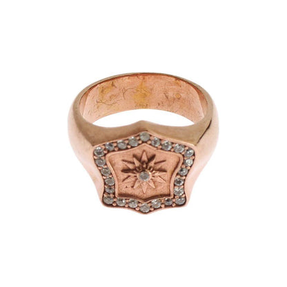 Nialaya Pink Gold 925 Silver Authentic Clear Ring